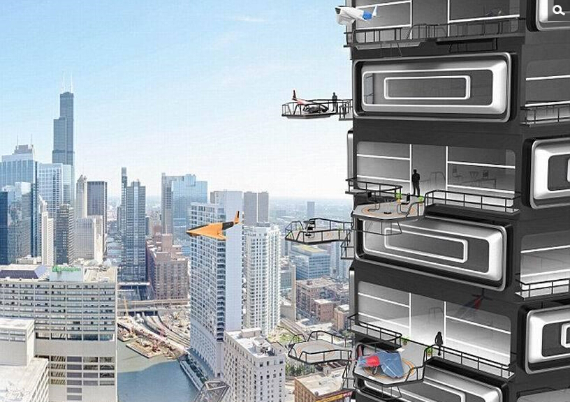 電路板廠之未來派公寓樓智能陽臺(tái)可停放無人機(jī)？